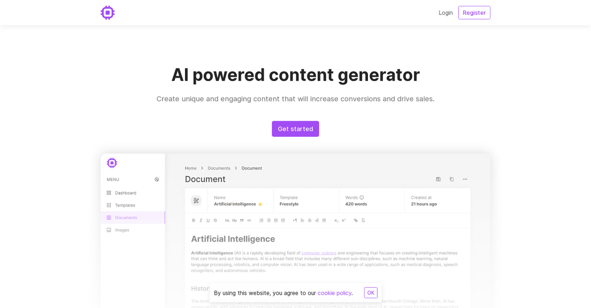AI powered content generator
