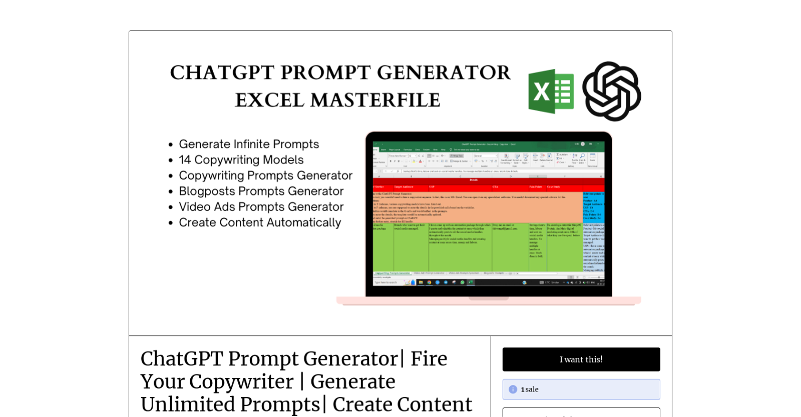 ChatGPT Copywriting Prompts Generator